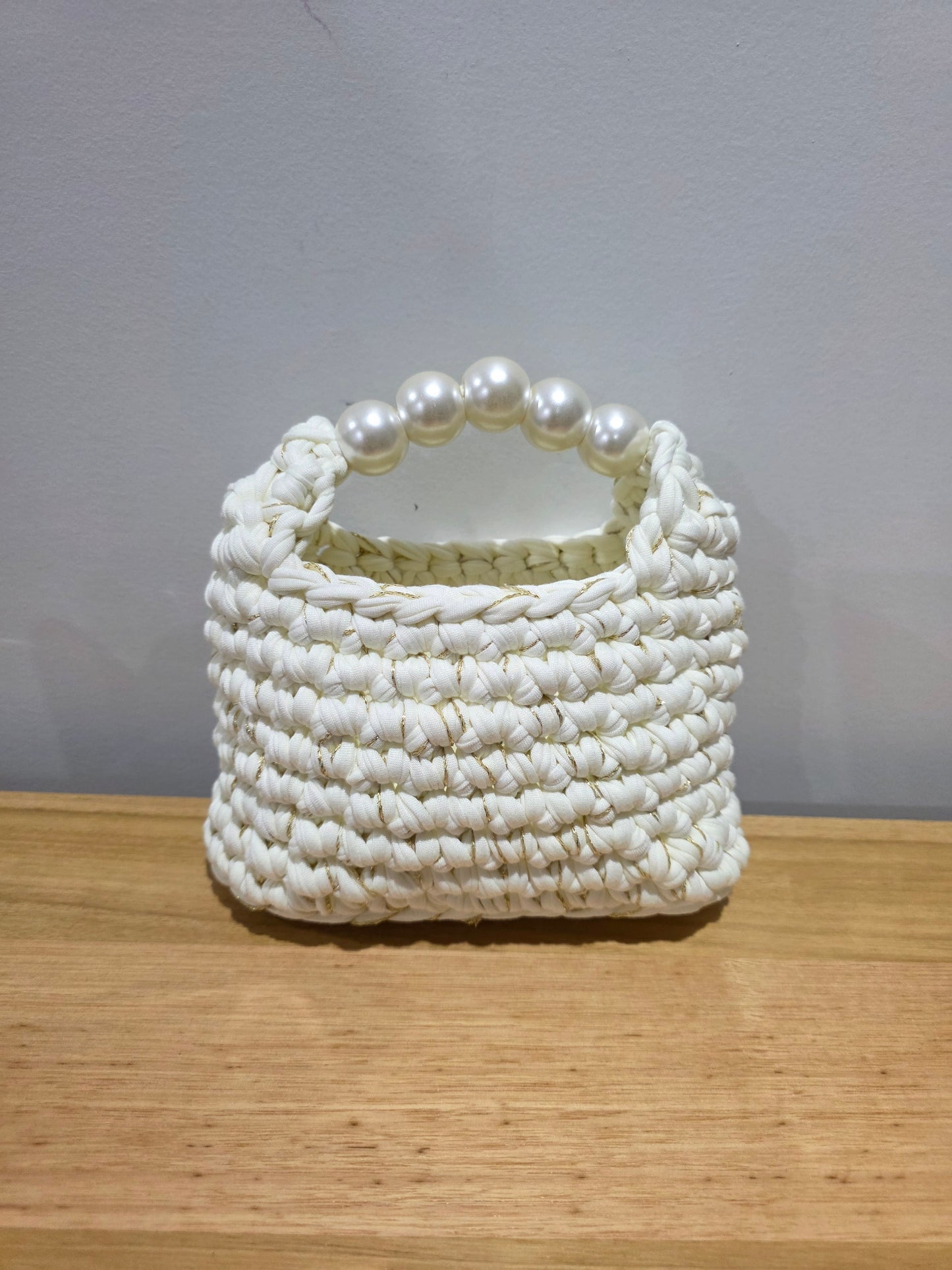 New Pearly White Crochet Bag