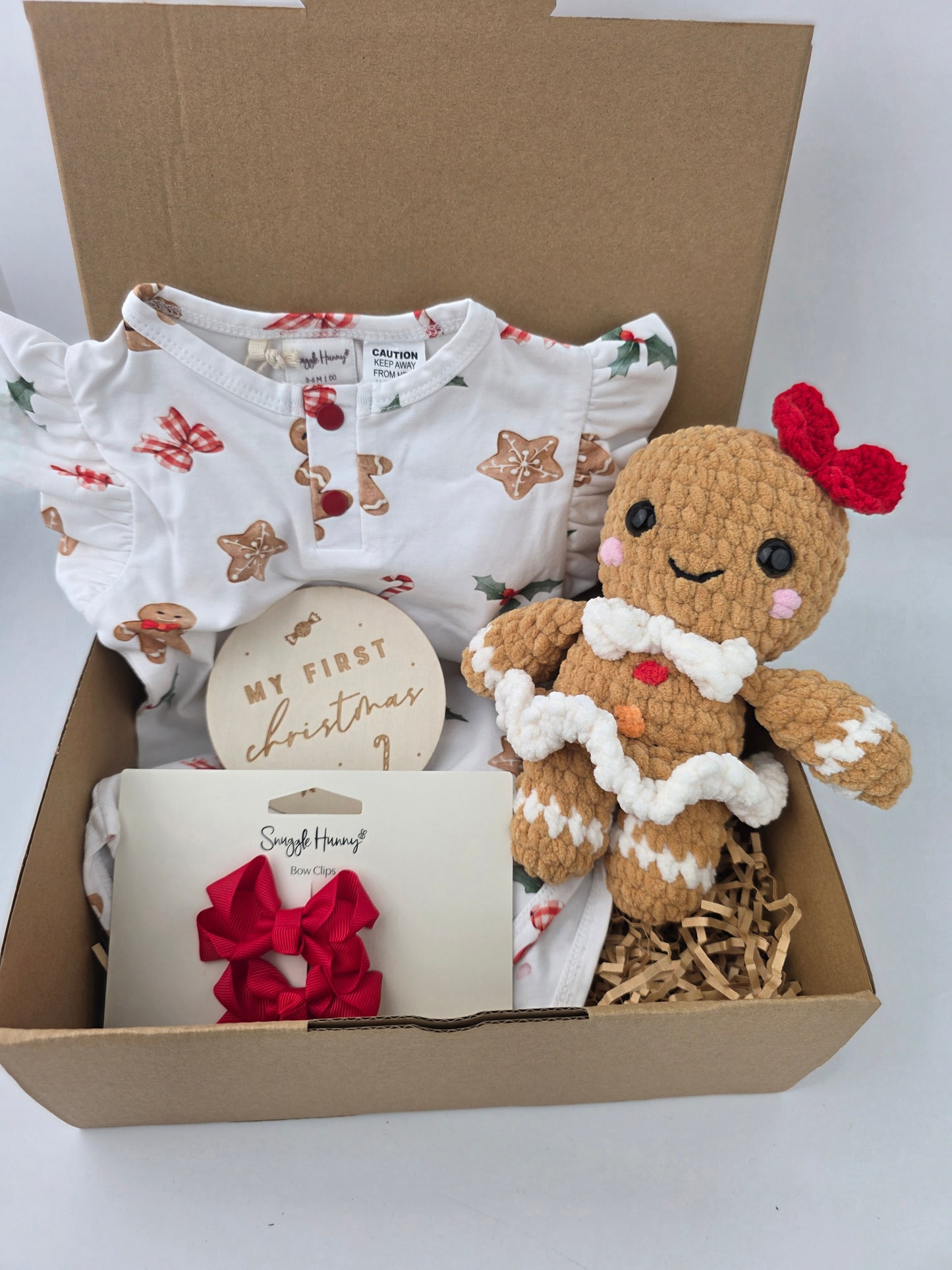 Baby's First Christmas - Gingerbread Girl Gift Box Hamper - Ready to Ship