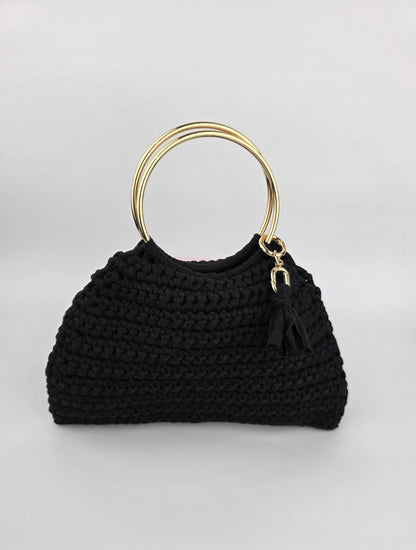 'Midnight' Stylish Day or Evening Crochet Handbag - Ready to Ship