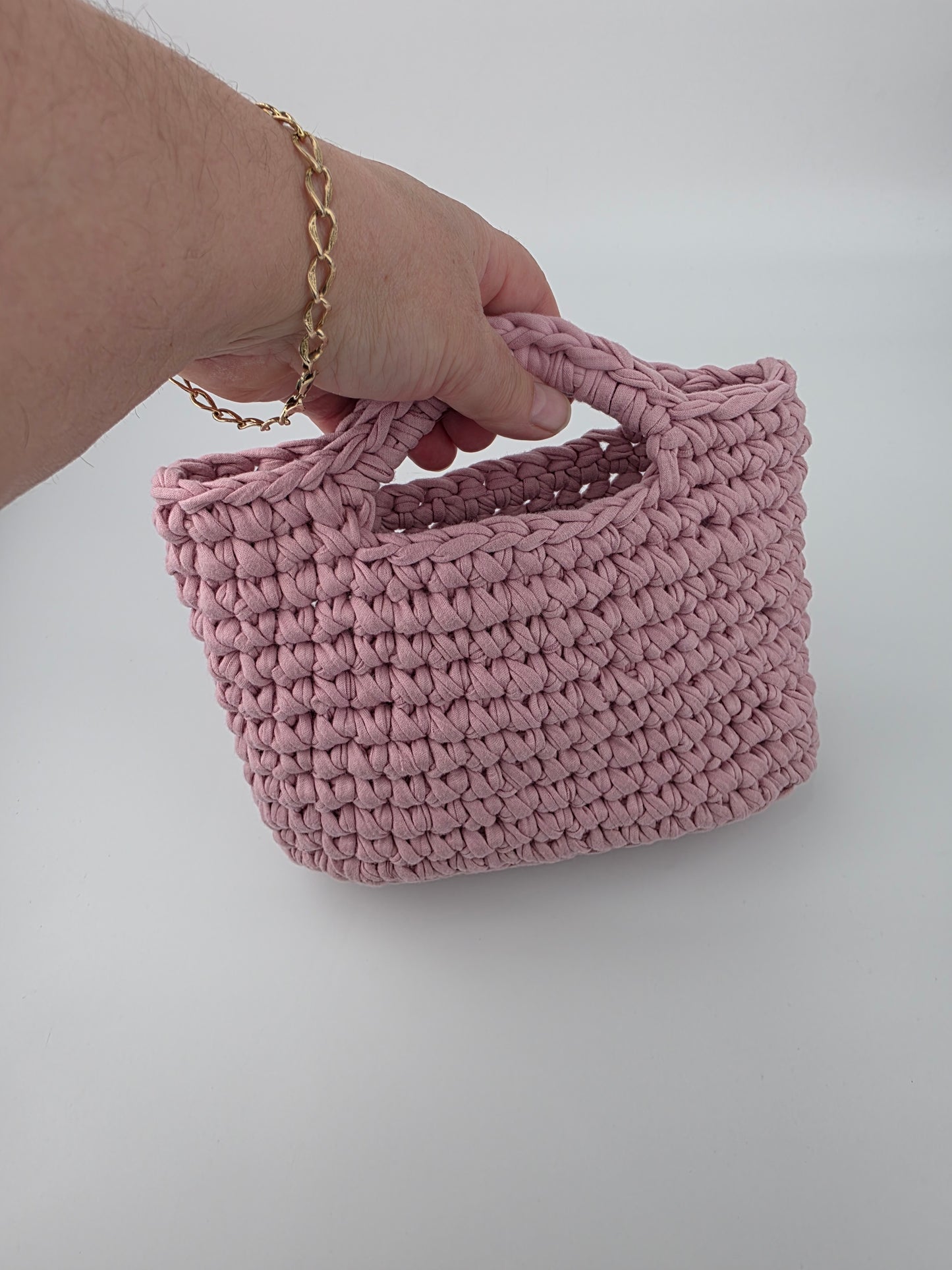 Mauvey Pink Crochet Hand/shoulder bag