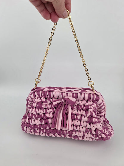 'Cherry' Crochet Clutch Handbag - Ready to Ship - Reduced to clear