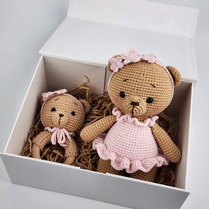 Pre-Order- Ballerina Teddy and Rattle Gift Box - Handmade Soft Toys