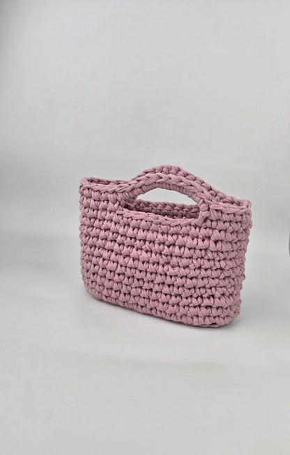 Mauvey Pink Crochet Hand/shoulder bag