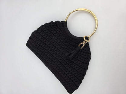 'Midnight' Stylish Day or Evening Crochet Handbag - Ready to Ship