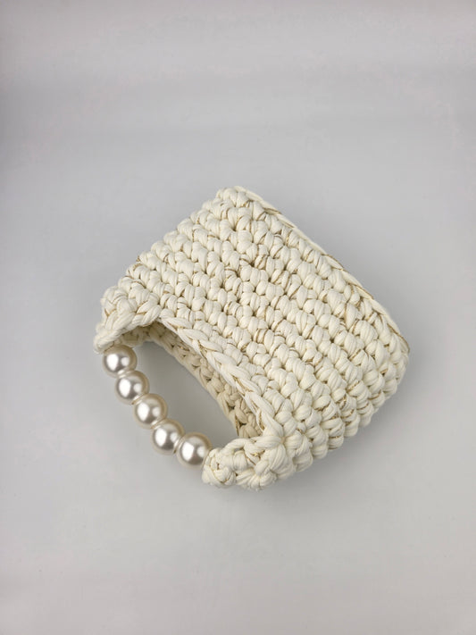 Pearly White Crochet Bag