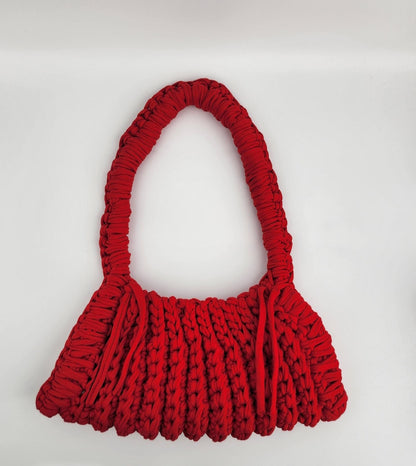 Shoulder Bag crochet in vibrant red Ready to Ship