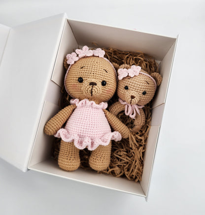 Pre-Order- Ballerina Teddy and Rattle Gift Box - Handmade Soft Toys