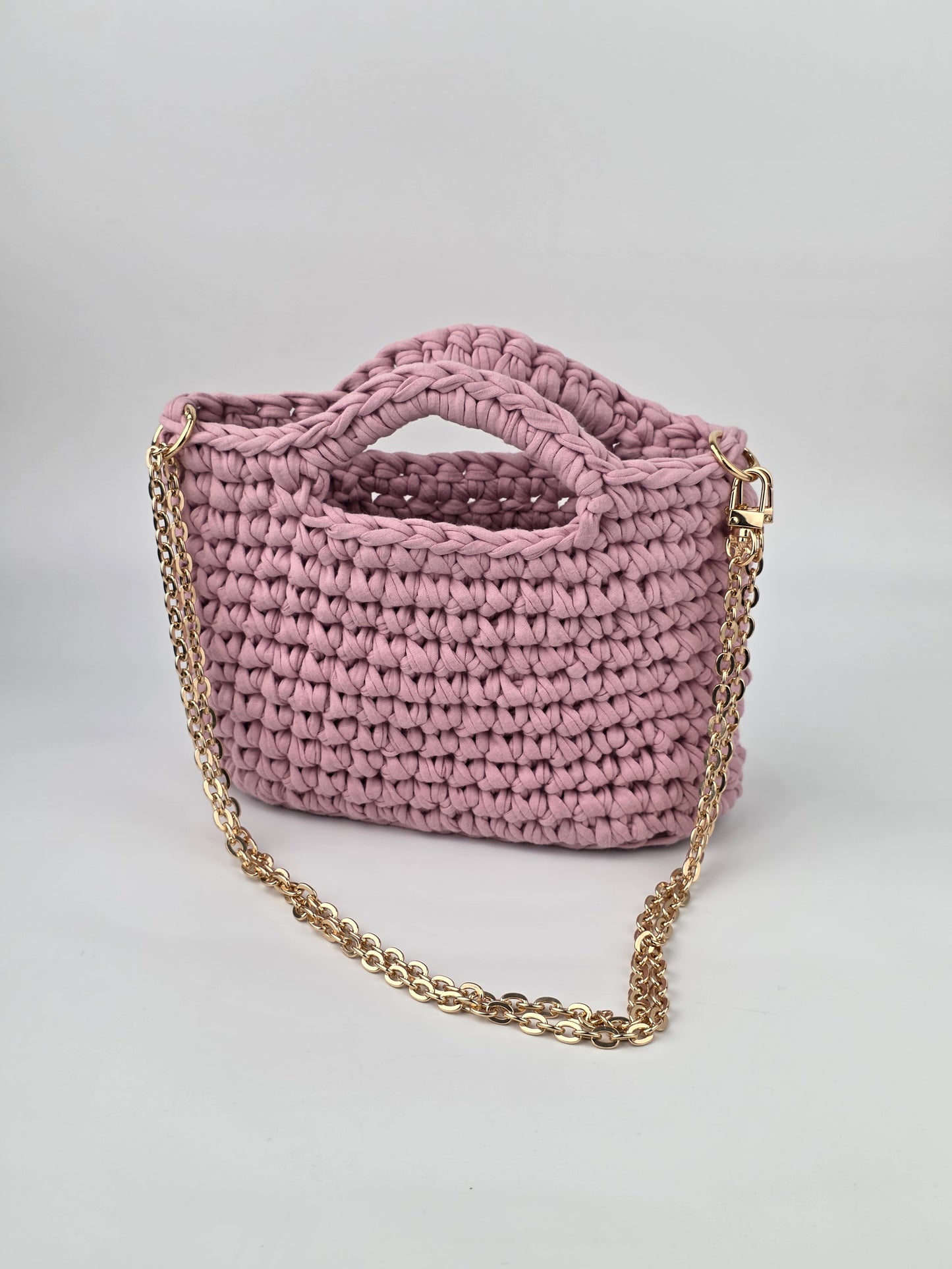 Mauvey Pink Crochet Hand/shoulder bag
