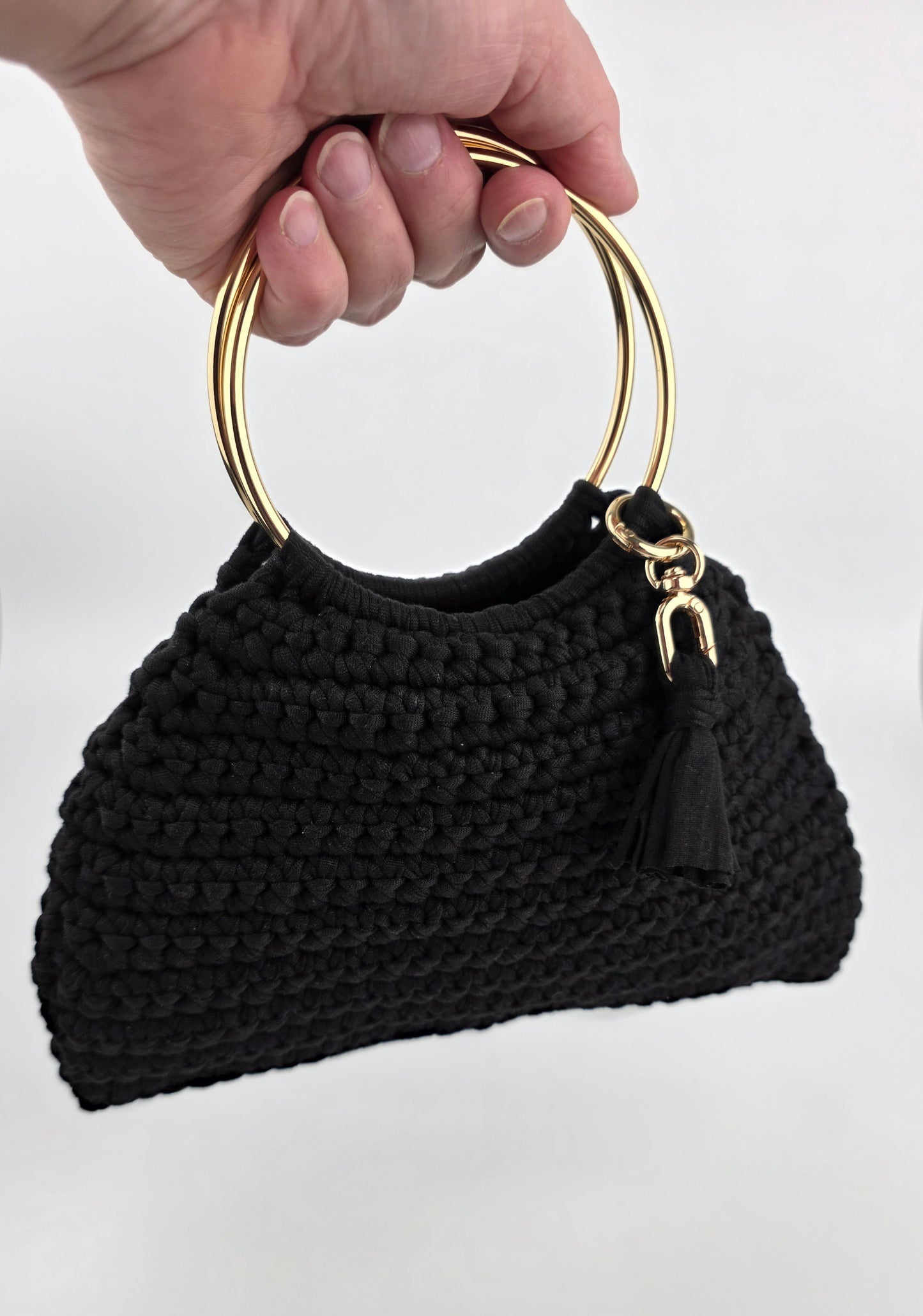 'Midnight' Stylish Day or Evening Crochet Handbag - Ready to Ship
