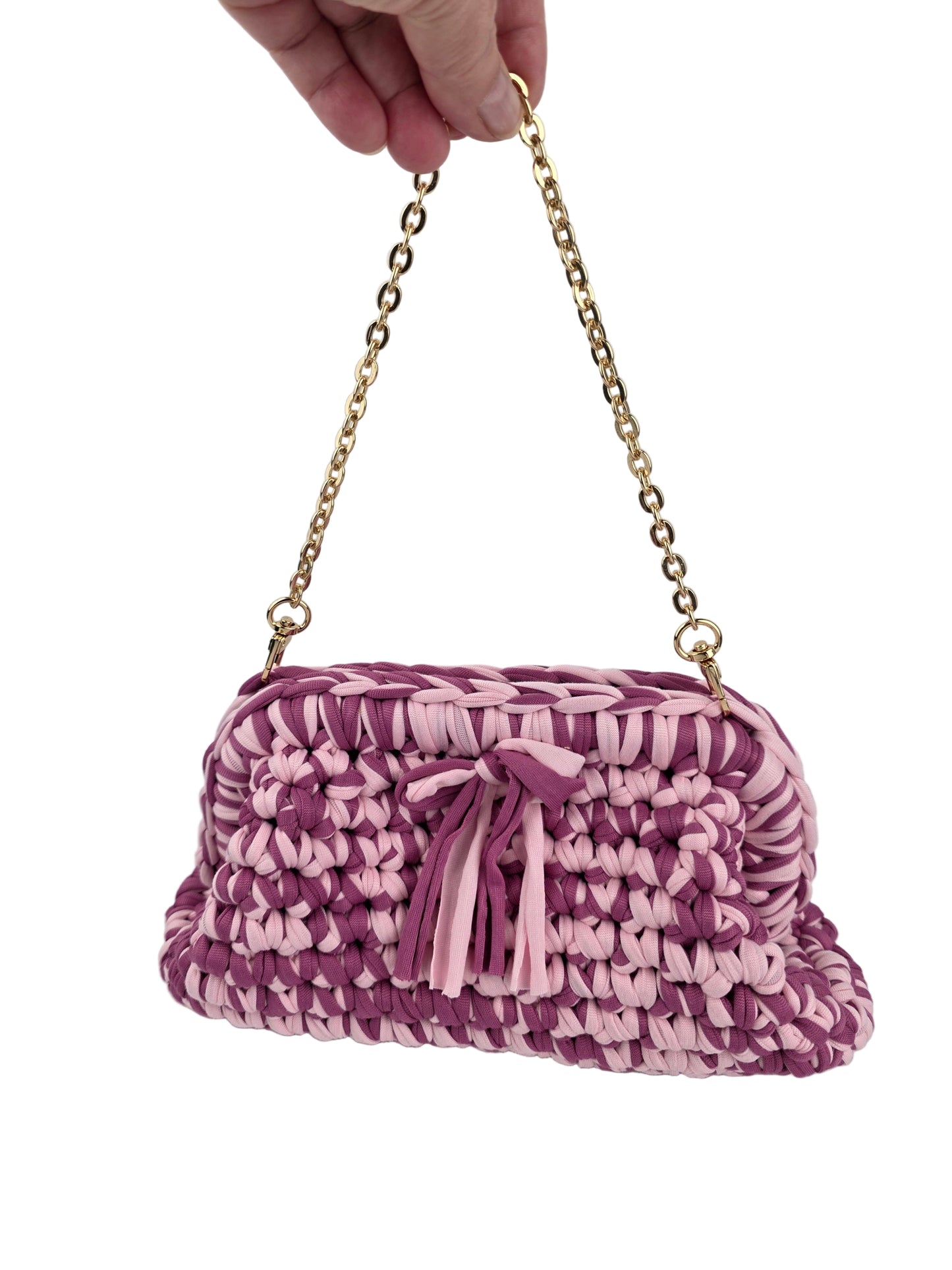 'Cherry' Crochet Clutch Handbag - Ready to Ship