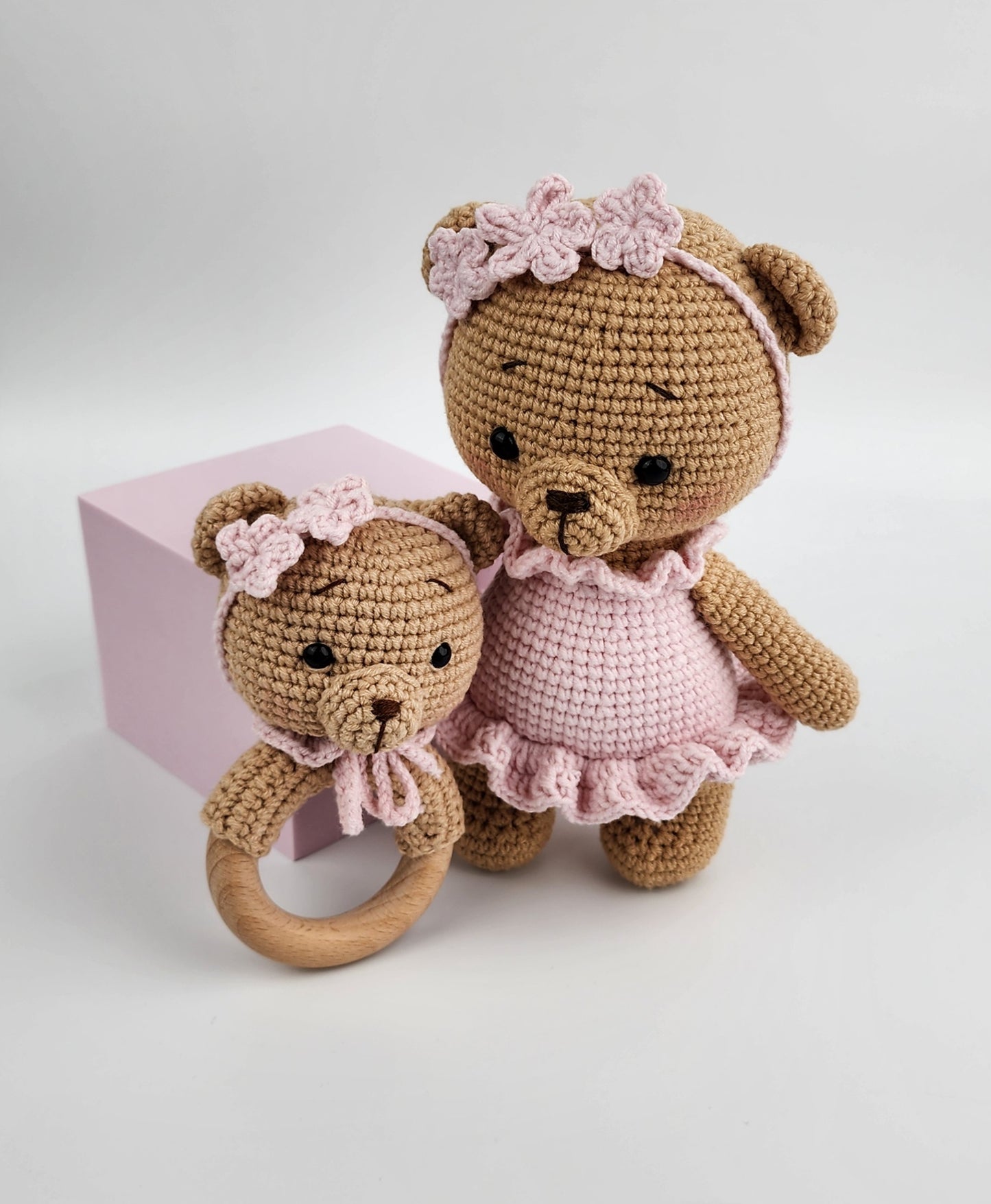 Pre-Order- Ballerina Teddy and Rattle Gift Box - Handmade Soft Toys