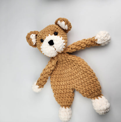 NEW - Plush Snuggler Bear - Handmade Crochet Comforter