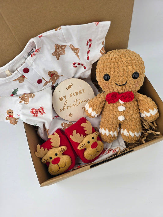 Baby's First Christmas - Gingerbread Man Gift Box Hamper - Ready to ship