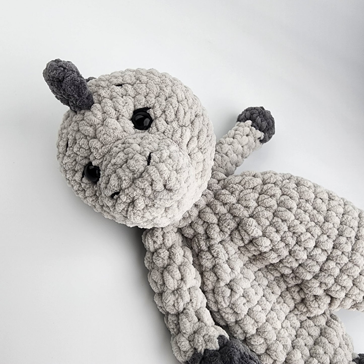 NEW - Plush Snuggler Dinosaur - Handmade Crochet Comforter