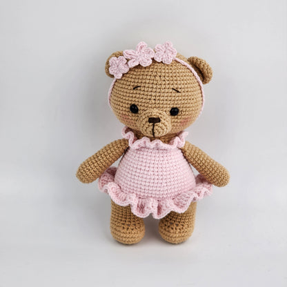 Pre-Order- Ballerina Teddy and Rattle Gift Box - Handmade Soft Toys