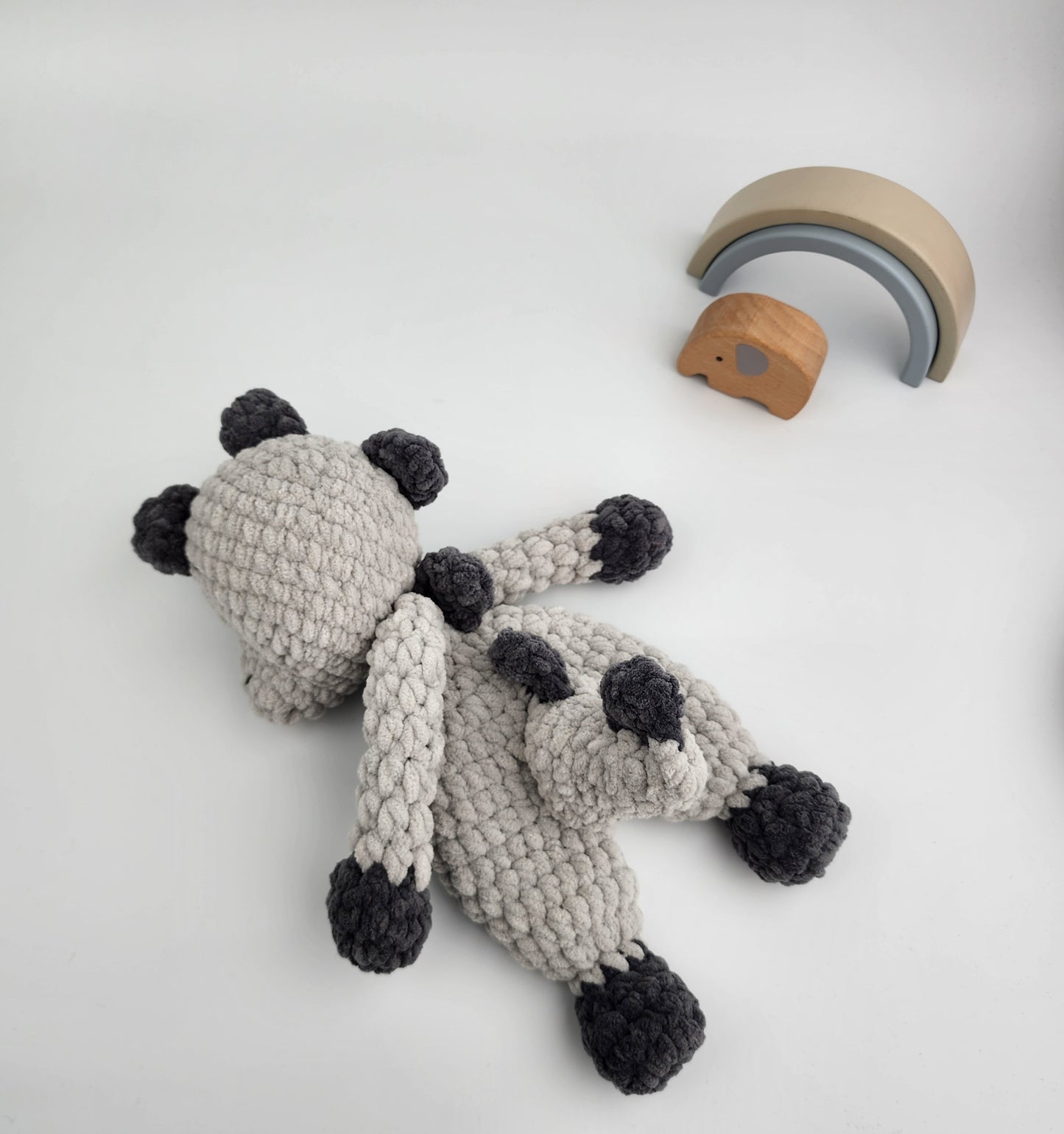 NEW - Plush Snuggler Dinosaur - Handmade Crochet Comforter