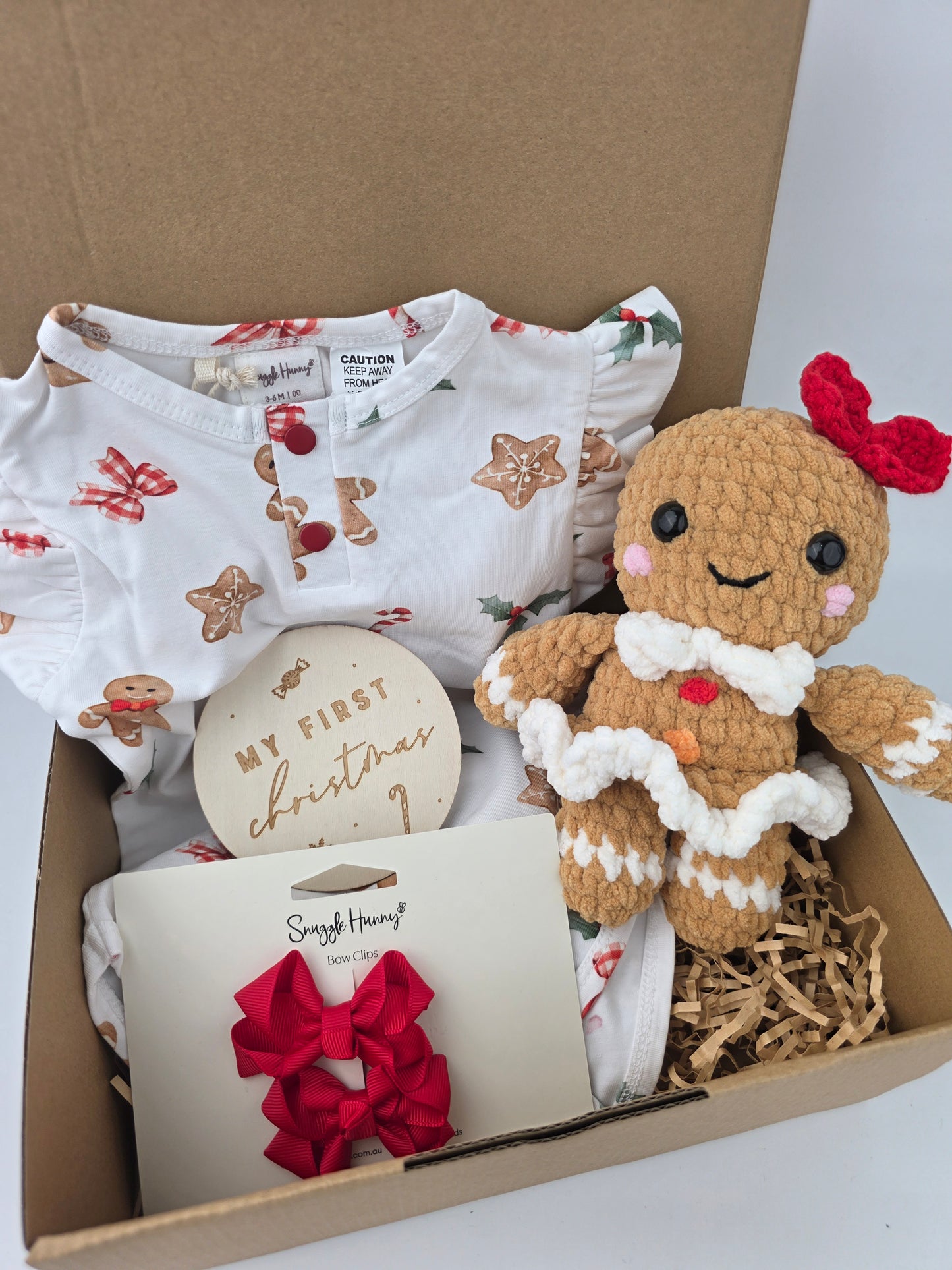 Baby's First Christmas - Gingerbread Girl Gift Box Hamper - Ready to Ship