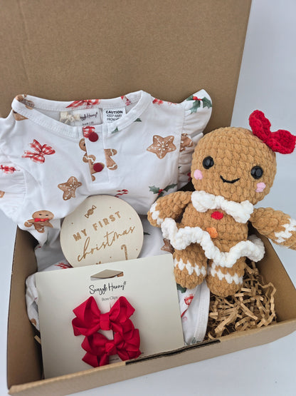 Baby's First Christmas - Gingerbread Girl Gift Box Hamper - Ready to Ship